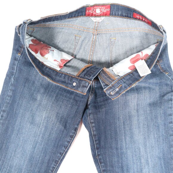 Lucky Brand Sofia Boot Women's Custom Jeans Cute Bow Size 12/31 Long - Picture 7 of 10